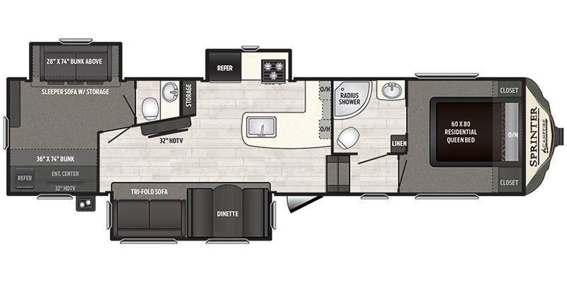 USED 2018 Keystone Rv SPRINTER 32FWBH
